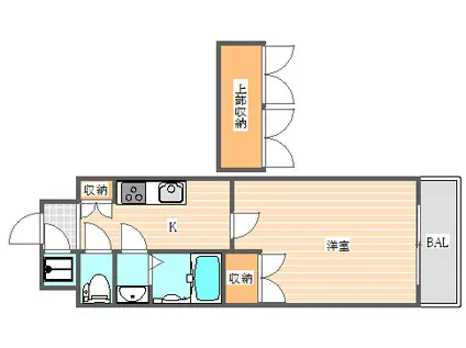 ORIENT BLD NO.88 マリナゲートサンズ(1K/7階)の間取り写真