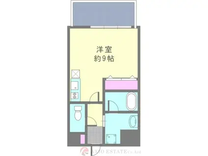 ルーヴェンブルン豊津(ワンルーム/6階)の間取り写真