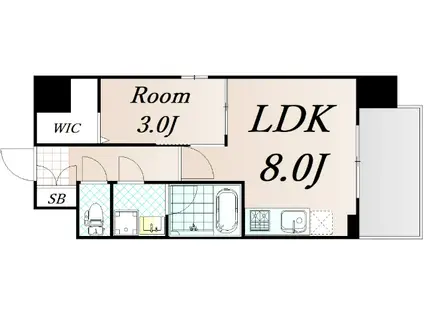 スプランディッドII(1LDK/10階)の間取り写真