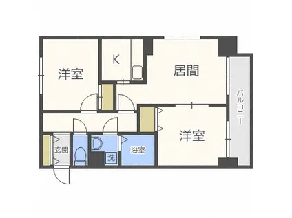 ヘルム21(2LDK/10階)の間取り写真