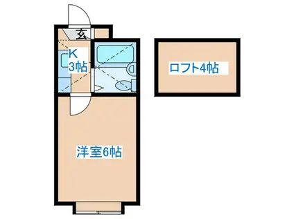 グローリーコート(1K/2階)の間取り写真