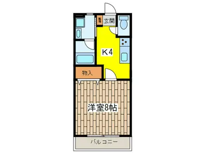 ピュアウィング(1K/1階)の間取り写真