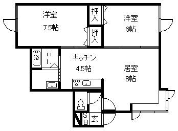 レイグランド7(2LDK/2階)の間取り写真