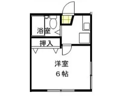 KSハイツ(1K/2階)の間取り写真