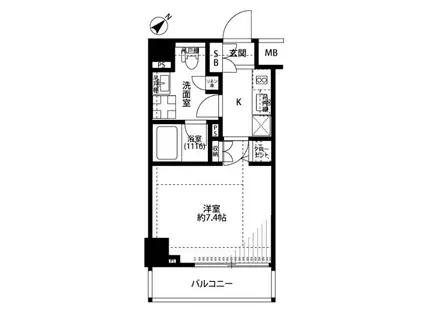 プレール・ドゥークときわ台(1K/2階)の間取り写真