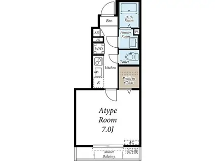 リブリ・小岩(1K/1階)の間取り写真