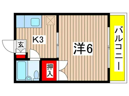 関本マンション(1K/2階)の間取り写真