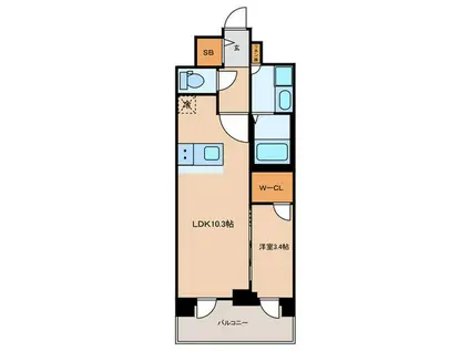 プレサンス十条凛華(1LDK/4階)の間取り写真