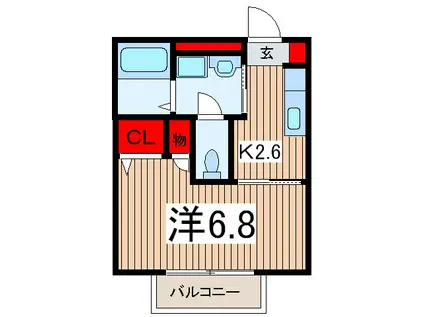 ソレアード・アキヒロ(1K/1階)の間取り写真