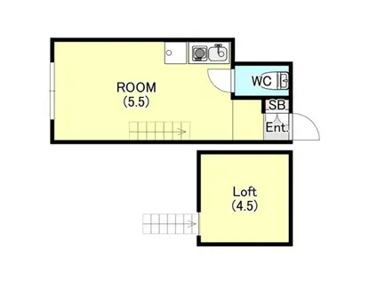 ユナイト小田ペニーレイン(ワンルーム/1階)の間取り写真