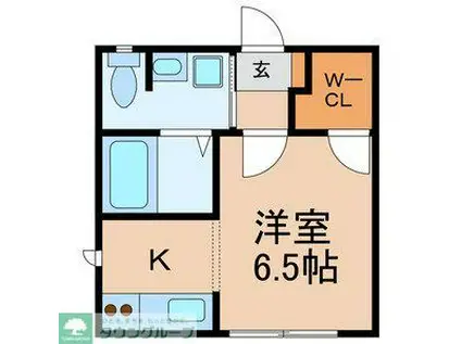 BEREO新田(1K/1階)の間取り写真