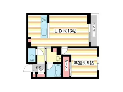 グラン フェリシア(1LDK/3階)の間取り写真