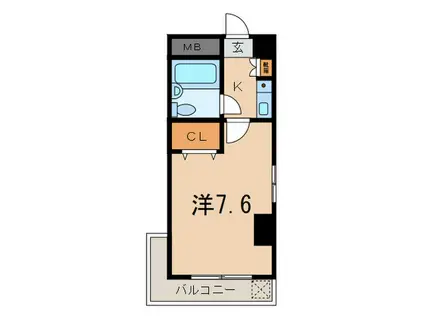 六甲セレスコート(1K/2階)の間取り写真