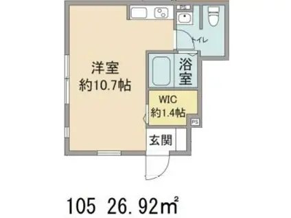 ステップ柴崎(ワンルーム/1階)の間取り写真