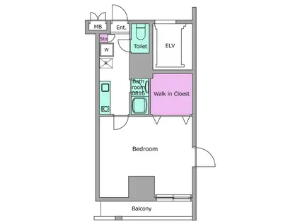 パークフラッツ西早稲田 手無  IH ゴミ置場有(1K/5階)の間取り写真
