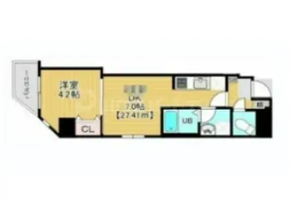 グランヒルズ錦糸町(1DK/7階)の間取り写真