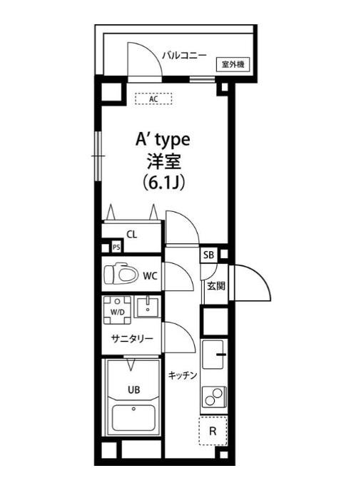 リブリエイリアス(1K/7階)の間取り写真