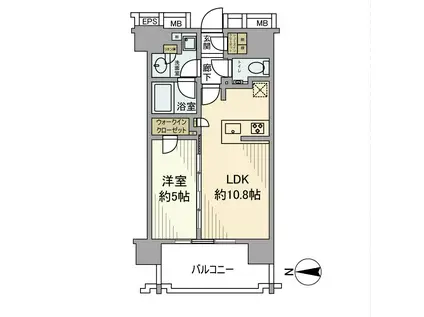 シティハウス千代田外神田(1LDK/4階)の間取り写真