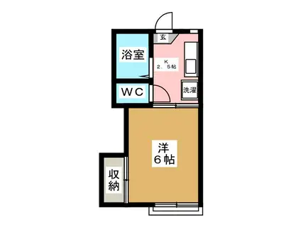 ソラトハウス(1K/1階)の間取り写真