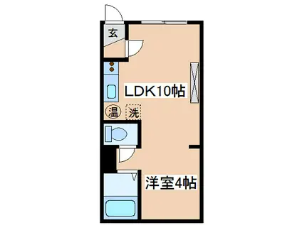 パークサイド貴(1LDK/4階)の間取り写真