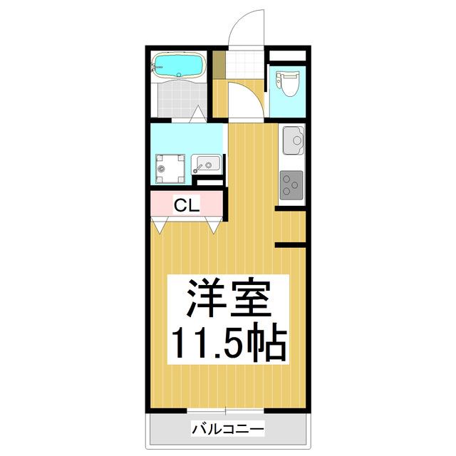 プランタンIII(ワンルーム/1階)の間取り写真