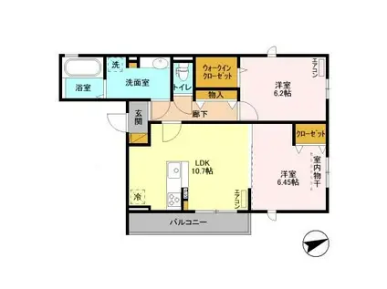 エミネンス(2LDK/2階)の間取り写真