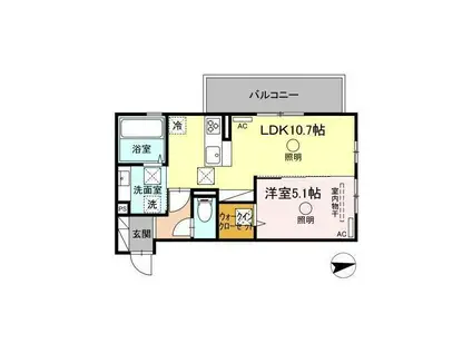 CREST(1LDK/1階)の間取り写真