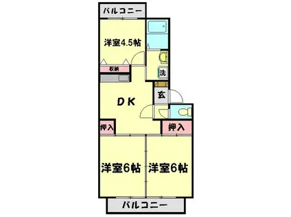 セントラルプレイン(3DK/4階)の間取り写真
