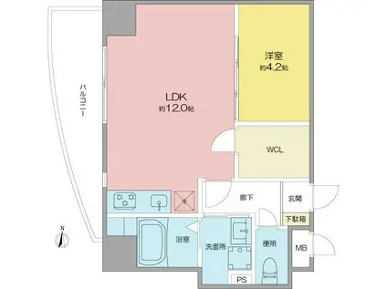 BMG RESIDENCE(1LDK/4階)の間取り写真