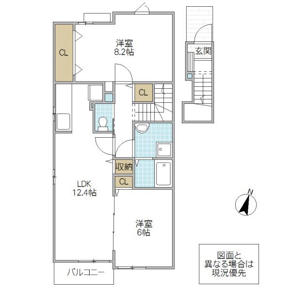 リバーフロント クレスト城東(2LDK/2階)の間取り写真