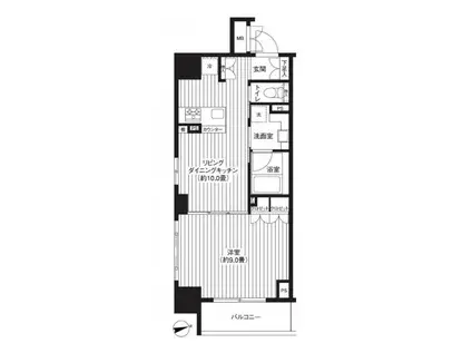 レジディア新御徒町(1LDK/2階)の間取り写真