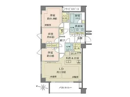 ザ・パークハウス千代田六番町(3LDK/8階)の間取り写真