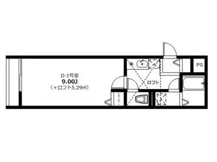 フローレンスパレス南多摩(1K/2階)の間取り写真