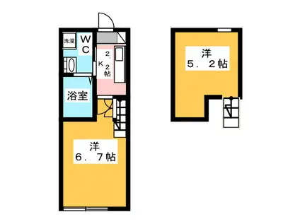 マ・ピエス府中四谷(1K/1階)の間取り写真