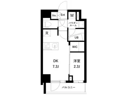 アジールコート桜上水(1DK/1階)の間取り写真