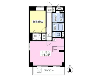 CHOUETTE MAISON(1LDK/2階)の間取り写真