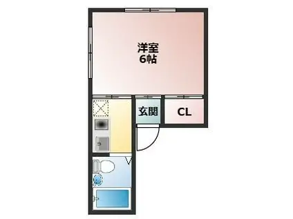 パークサイドヴィラ(1K/4階)の間取り写真