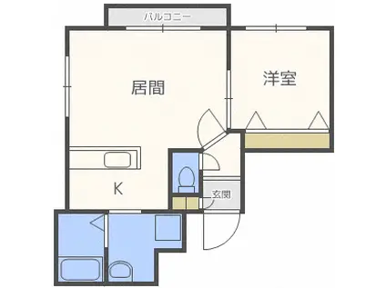 ノイ円山(1LDK/2階)の間取り写真