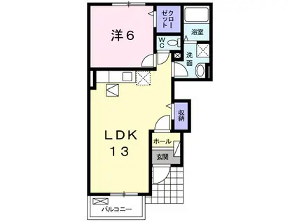 パレスHIRO C(1LDK/1階)の間取り写真