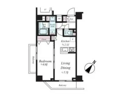 アルテシモレーヴ(1LDK/6階)の間取り写真