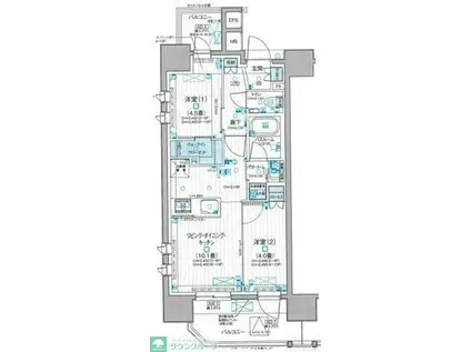 デュオステージ相模大塚(2LDK/12階)の間取り写真