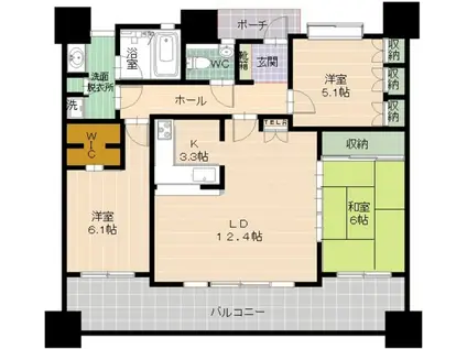 MJR鳥飼(3LDK/9階)の間取り写真