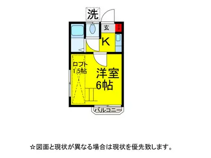 昭銀ハイツ(1K/2階)の間取り写真