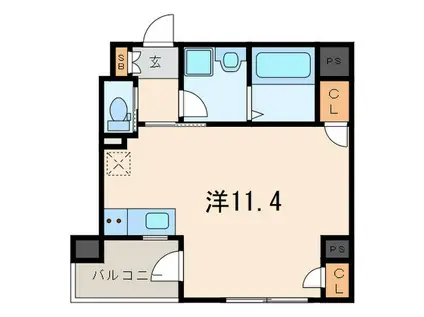 カサベルデみやこ(ワンルーム/5階)の間取り写真