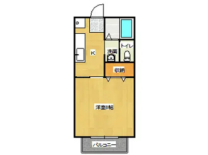 アンダンテ東岡山(1K/1階)の間取り写真