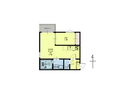 REGALEST PEAK(1LDK/3階)の間取り写真