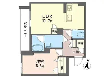通町グランデ(1LDK/3階)の間取り写真