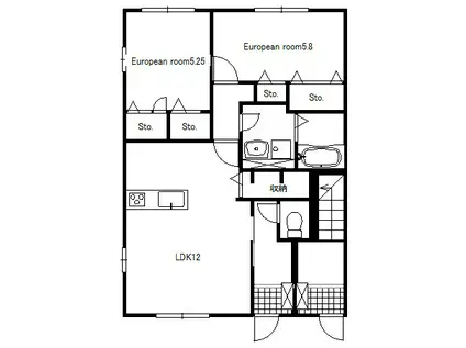 フィオレオ新屋敷(2LDK/1階)の間取り写真
