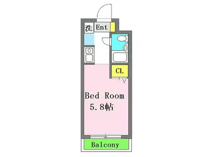 ジョイフル溝の口(1K/3階)の間取り写真