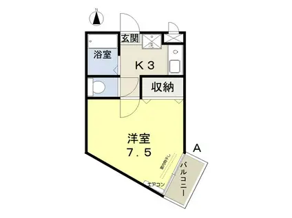 RURU今(1K/1階)の間取り写真